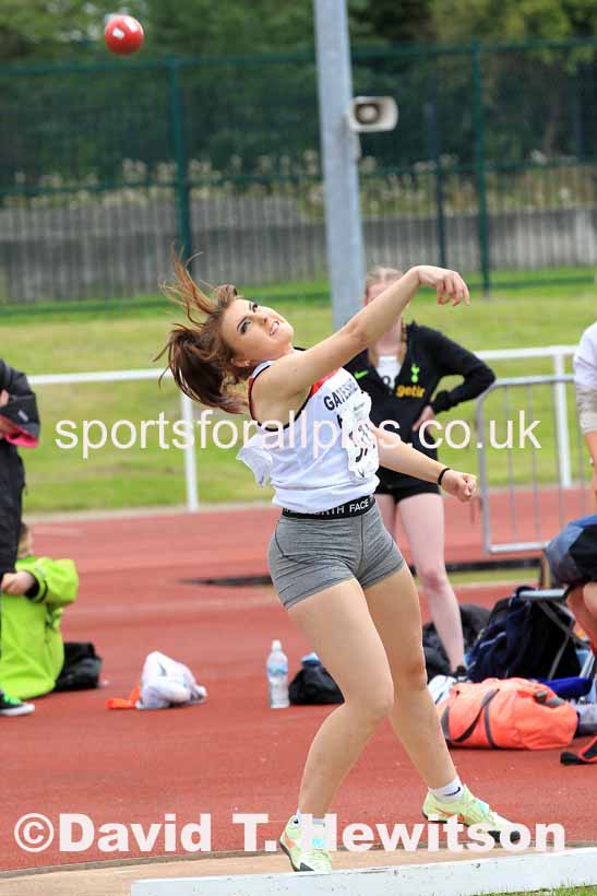 Womens under-17s shot putt, 2023 Northern Under-13s, Under-15s and Under-17s, Middlesbrough.  Photo: David T. Hewitson/Sports for All Pics